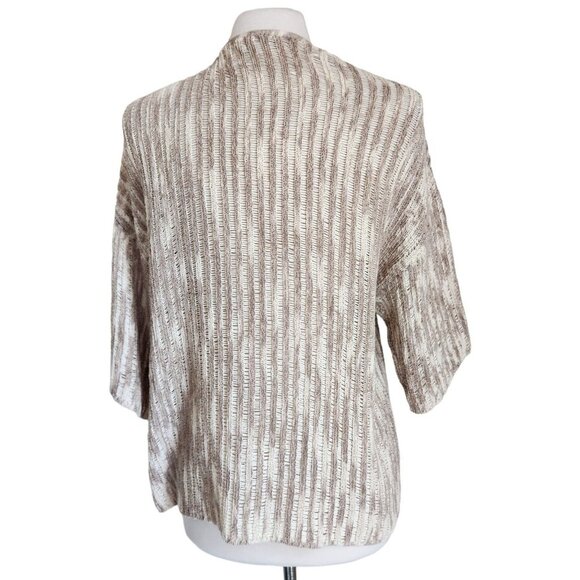 Chicos Cardigan Sweater Women's Size 3‎ XL 16 Open Front Knit Loose Beige - Picture 4 of 12